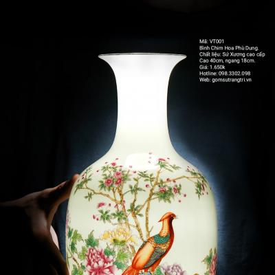 Bình Sứ Xương Chim Trĩ - Hoa Phù Dung